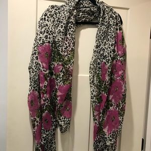 Floral and Cheetah print scarf